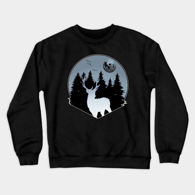 Deer Animal Forest Wild Nature World Free Land Crewneck Sweatshirt by Cubebox